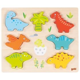 Puzzle a Figúrky, Skladačka Dino 2v1, Goki