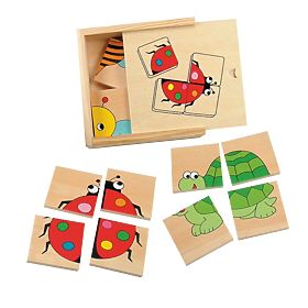 Puzzle malé zvieratká - 4 ks., Woodyland Woody