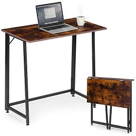 Skladací počítačový stôl 80x45 cm stolík pod laptop loft starožitný orech ModernHome, MODERNHOME