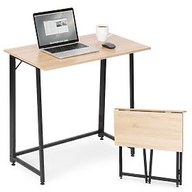 Skladací počítačový stôl 80x45 cm stolík pod notebook loft svetlý dub ModernHome, MODERNHOME