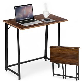 Skladací počítačový stôl 80x45 cm stolík pod notebook loft tmavý orech ModernHome