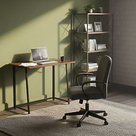 Skladací počítačový stôl 80x45 cm stolík pod notebook loft tmavý orech ModernHome
