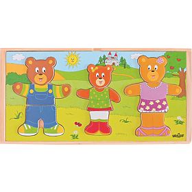Skladačka na obliekanie Veselá Rodina Medveďov, Woodyland Woody