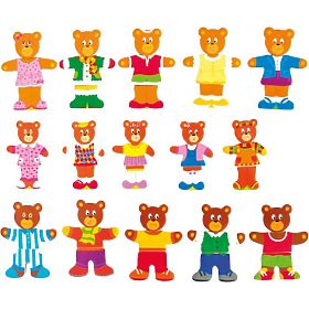 Skladačka na obliekanie Veselá Rodina Medveďov, Woodyland Woody