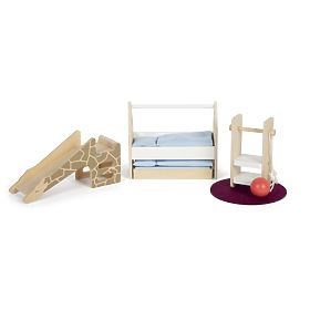 small foot Domček pre bábiky s nábytkom, prírodný