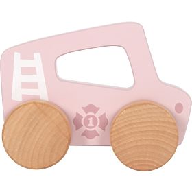 small foot Drevené auto na tlačenie Ružové