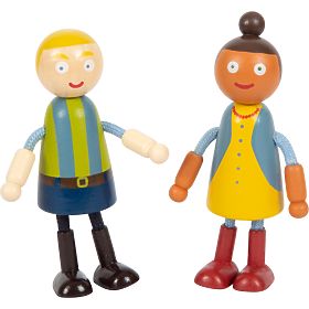 small foot Drevené postavičky rodina s invalidným vozíkom