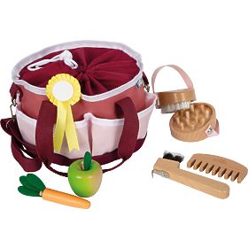 small foot Sada starostlivosti o koňa s taškou červená, small foot