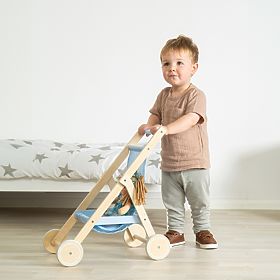 Tidlo Drevený golfový kočík pre bábiky modrý, Tidlo