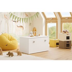 Truhlica na hračky Inga - sivá rukoväť