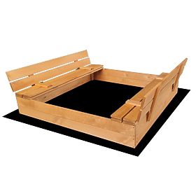 Uzavierateľné pieskovisko s lavičkami 120 x 120 - impregnované