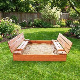 Uzavierateľné pieskovisko s lavičkami 140 x 140 - impregnované