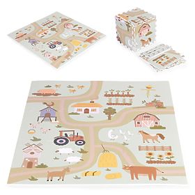 Veľká penová podložka EVA pre deti farma 90,5x90,5 cm 21 dielov ECOTOYS, EcoToys