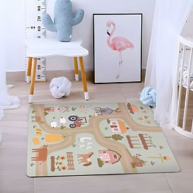 Veľká penová podložka EVA pre deti farma 90,5x90,5 cm 21 dielov ECOTOYS, EcoToys