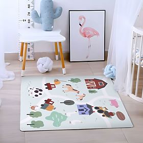 Veľká penová podložka EVA pre deti Farma 90,5x90,5 cm 21 ks ECOTOYS, EcoToys