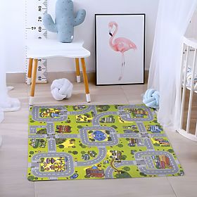 Veľká penová podložka EVA pre deti Mesto 90,5x90,5 cm 21 ks ECOTOYS, EcoToys