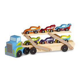 Veľký nákladiak so závodnými autami, Melissa & Doug
