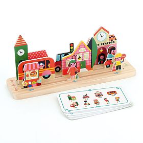 Vilac Drevená logická hra Postav to správne! Mesto