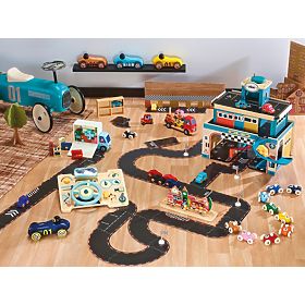 Vilac Drevené auto Old Sport Compet tmavomodré