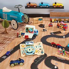 Vilac Drevené auto Old Sport Compet žlté