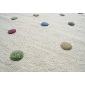 Detský koberec s guličkami - krémový