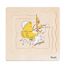 Vrstvené puzzle život sliepočky, Woodyland Woody