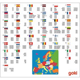 Vzdelávacia skladačka Mapa Európy - drevené puzzle, Goki