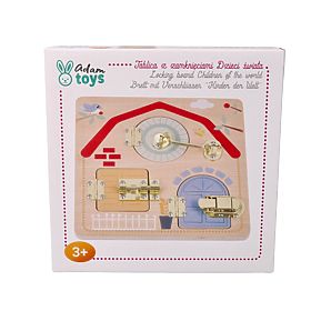 Vzdelávacia tabuľa so zámkami - Deti sveta, AdamToys