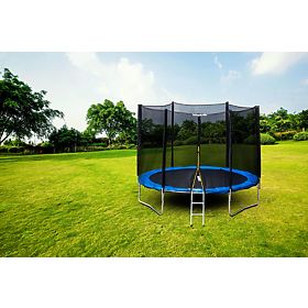 Záhradná trampolína s vonkajšou sieťou s priemerom 10 ft 304-312 cm + rebrík, Bauerkraft